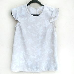 J. CREW Factory Ruffled Sleeve Blouse Size 8